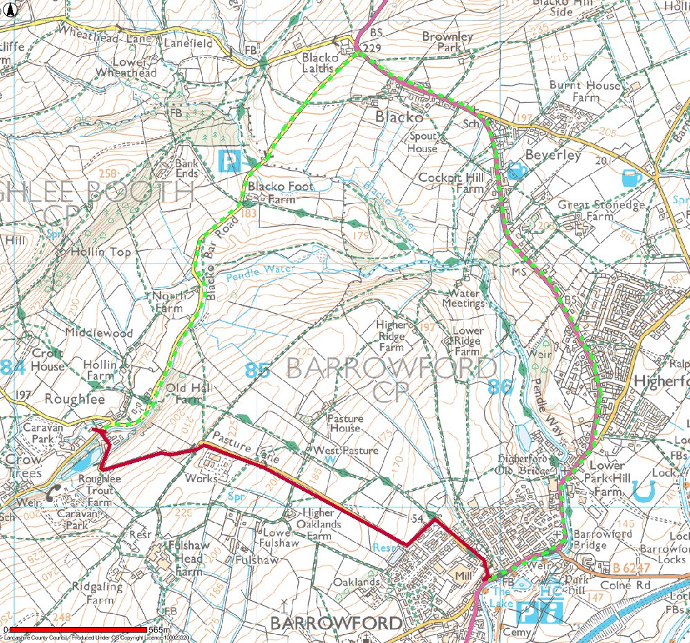 Map of Pasture Lane closure in Feb 2016