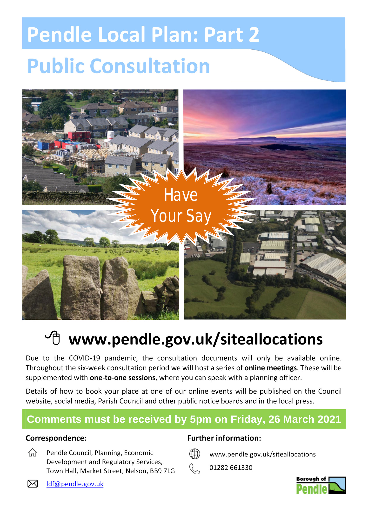 Pendle Local Plan Part 2 Conuslation Poster